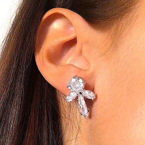 Vintage Rhinestone Statement Ear Climber - Picture 2 of 4